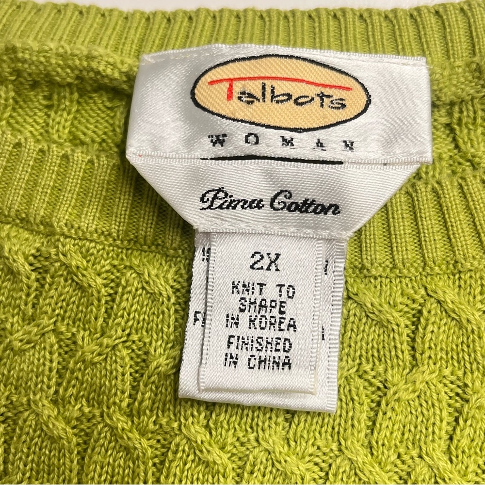 Imperfect vintage Y2K Talbots Woman pima cotton knit sweater ribbed 2X 1X XL ?‎ - Picture 10 of 16